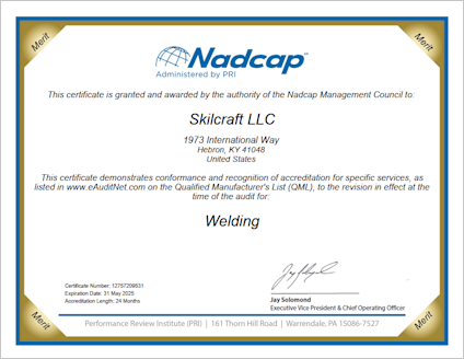 Nadcap Weld certificate