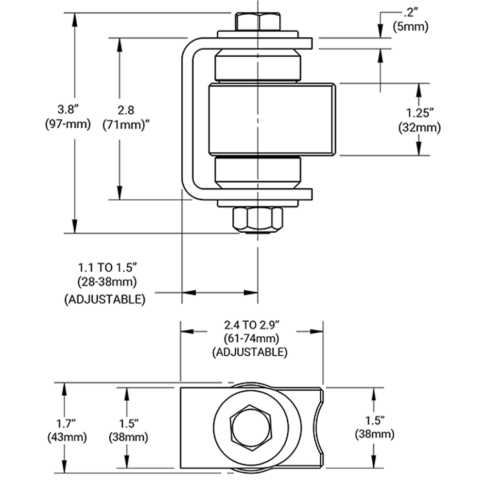 D&D CI3100 Original Rusted Finish BadAss Hinge