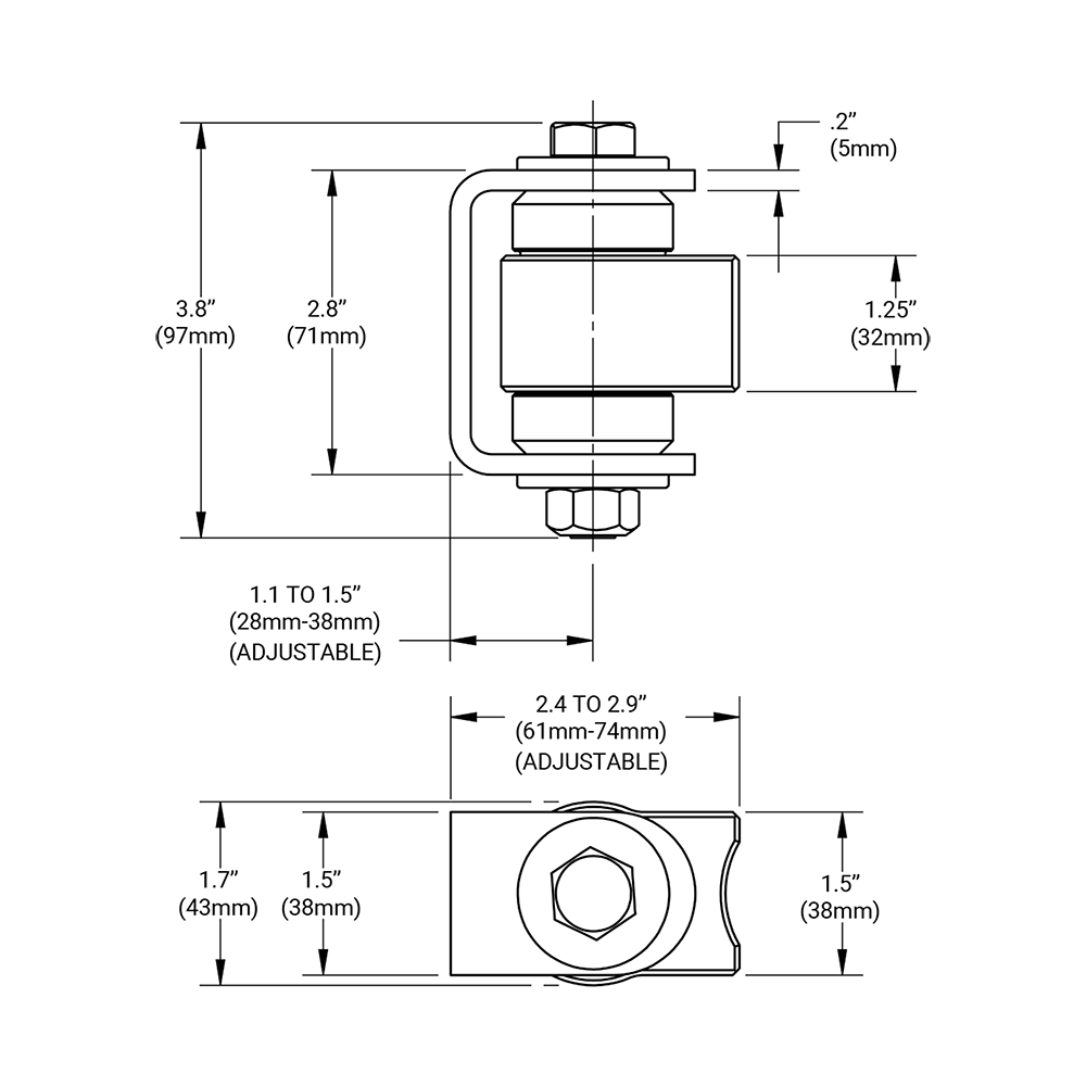 D&D CI3800 Stainless Steel BadAss Hinge