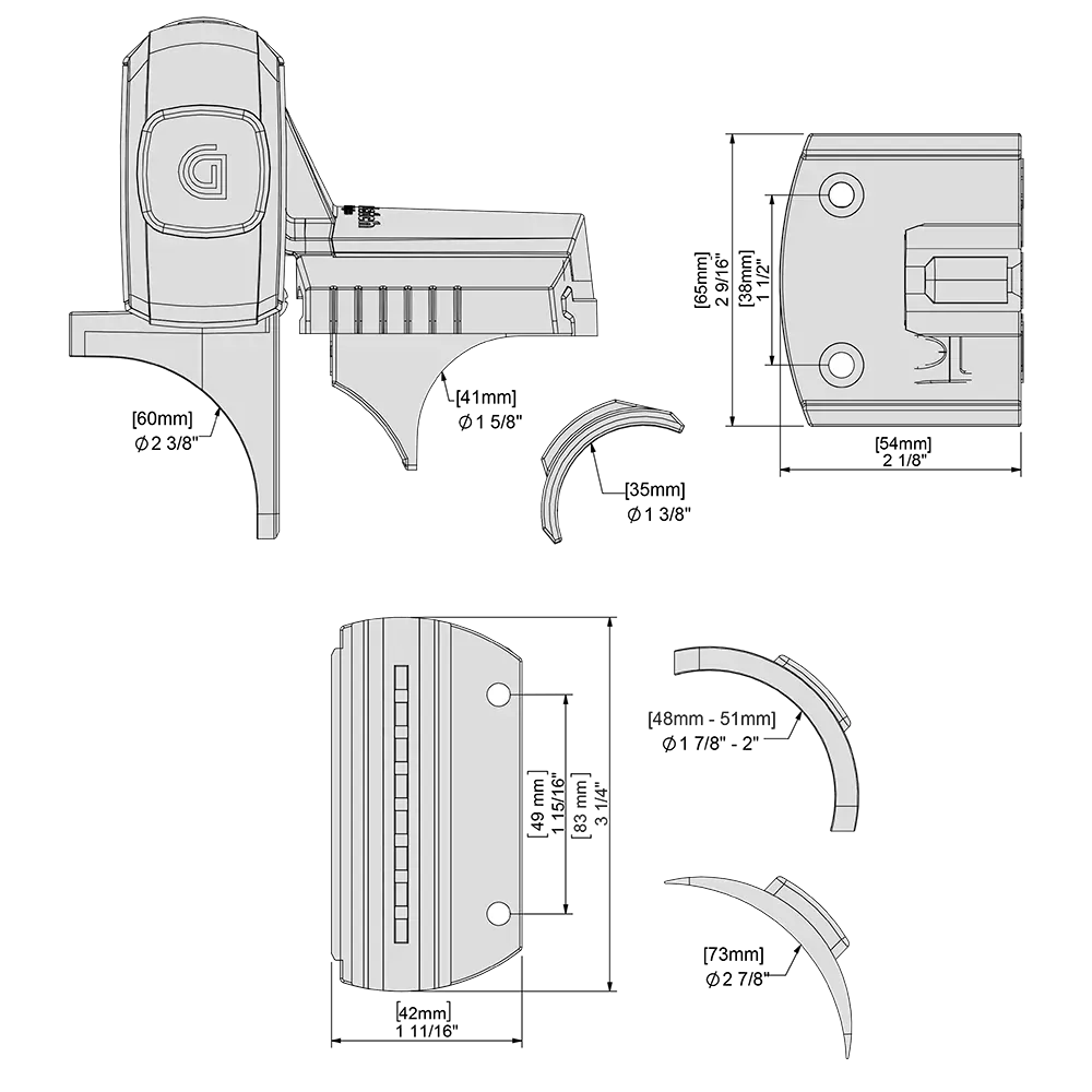 D&D ML3RPK MagnaLatch® S3 Round Post Adapter