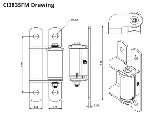 D&D CI3835 Self-Closing Hinge/Gate Closer