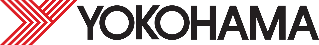 Yokohama logo with black text and a red striped emblem on white background