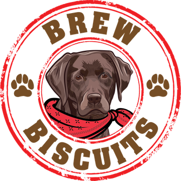 Logo: Dog with bandana in circle, text 