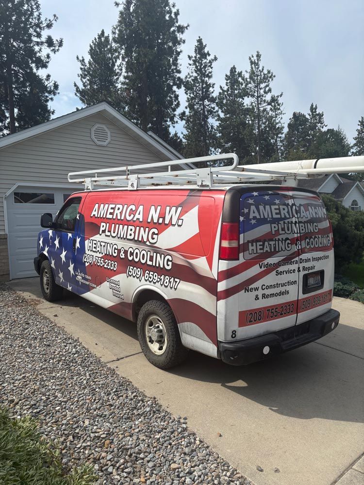 Company Vehicle For Plumbing Services — America NW Plumbing, Heating, and Cooling in Post Falls, ID