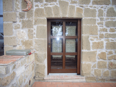 Porta in PVC, Vetro Termico di Sicurezza, Stile Rustico alla Toscana, Pitigliano