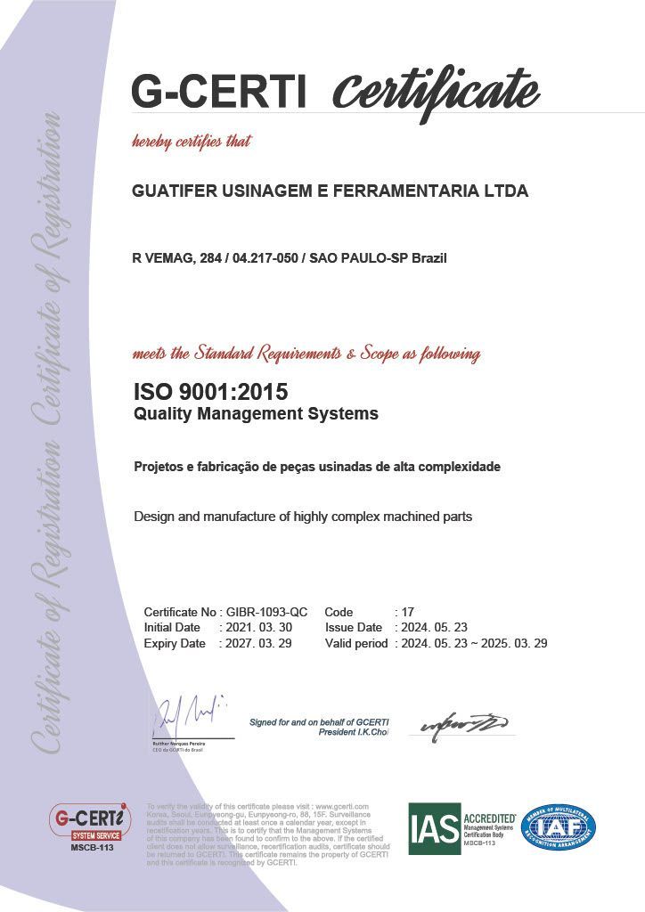 Certificado ISO 9001:2015 | Guatifer