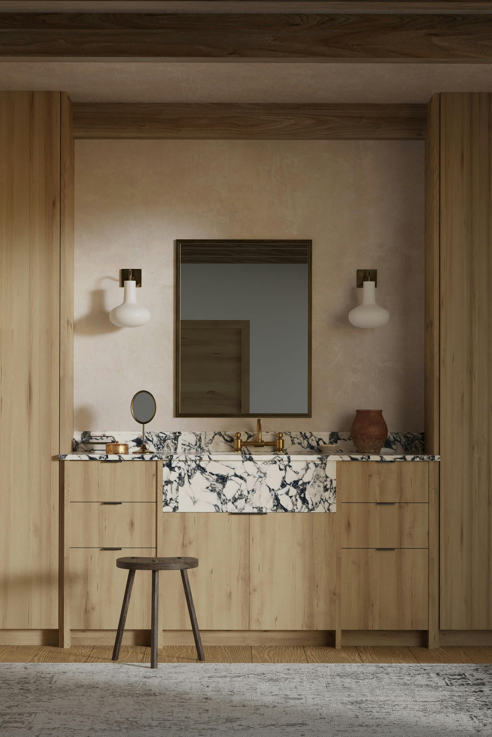 Woman and child doing laundry together, child pouring detergent.