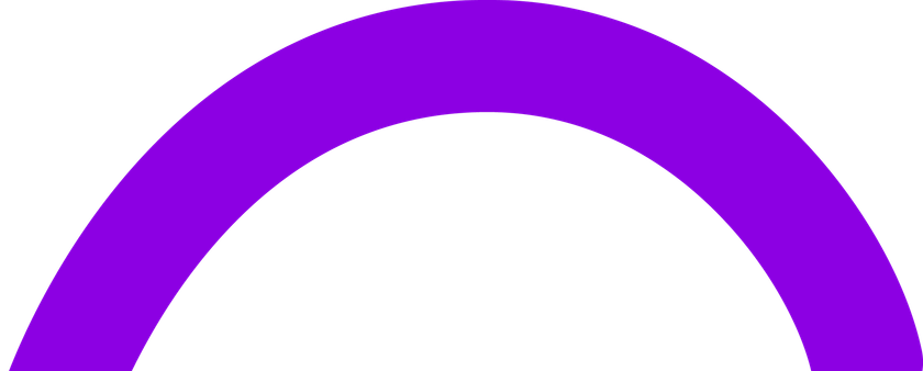 Purple curved shape on white background.