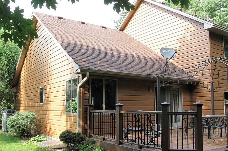 A house with a satellite dish on the roof