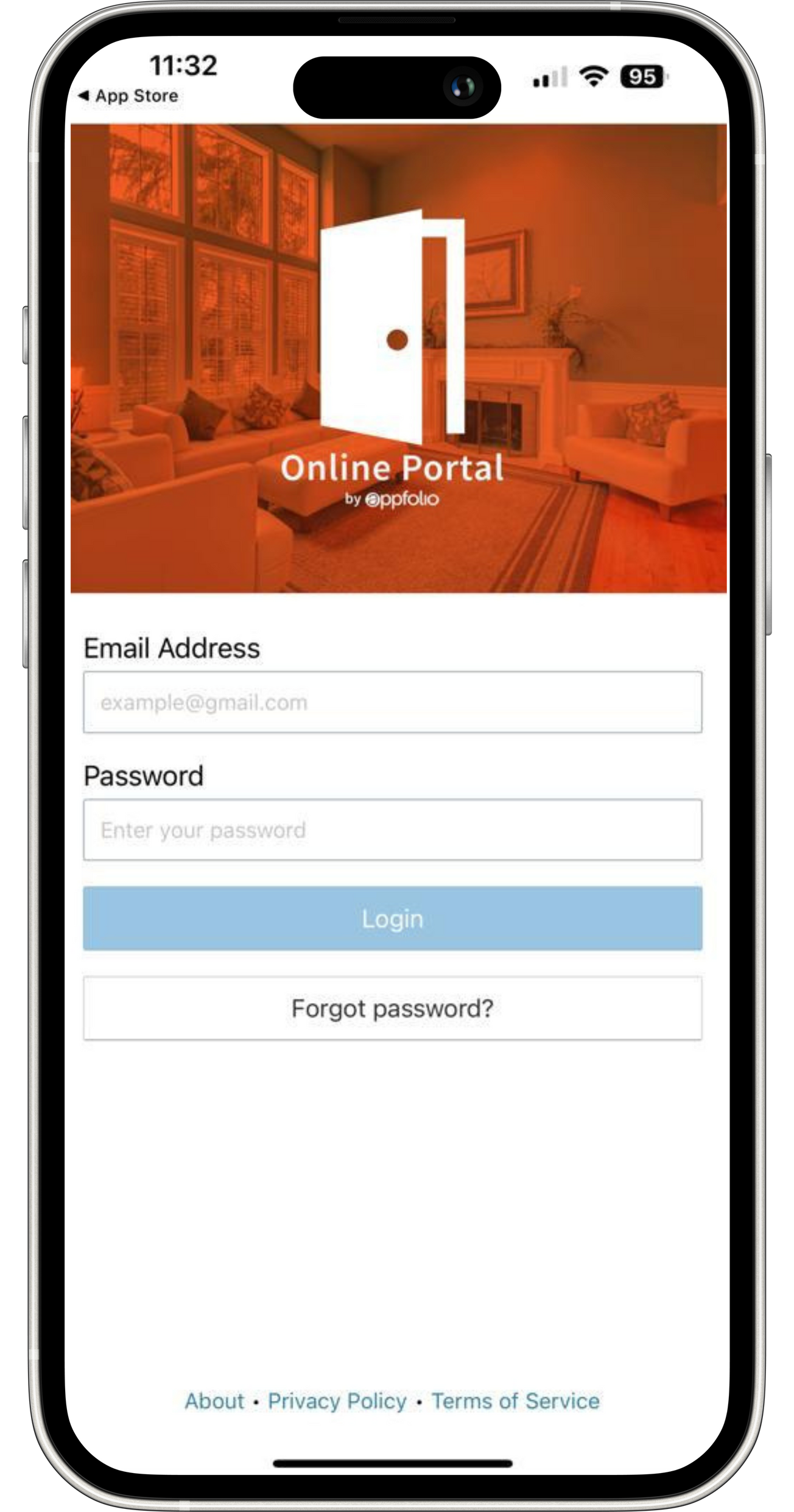 iPhone displaying Online Portal