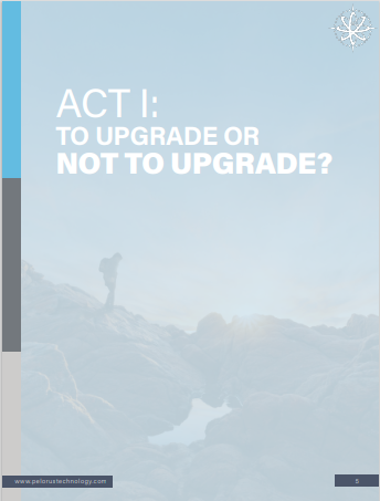 A poster that says act 1 to upgrade or not to upgrade