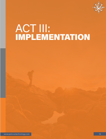 The cover of a book titled act iii : implementation