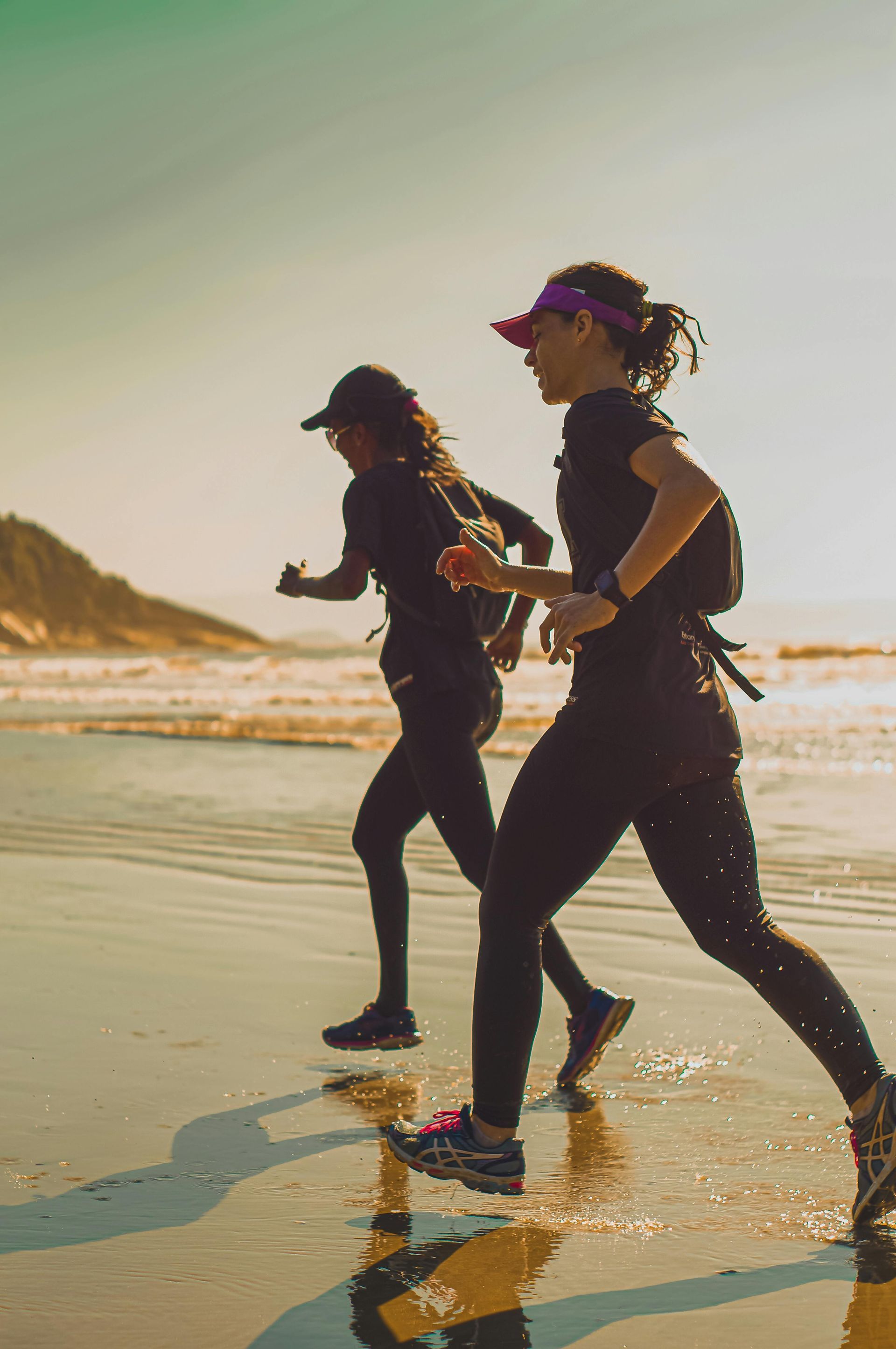 Running on the beach