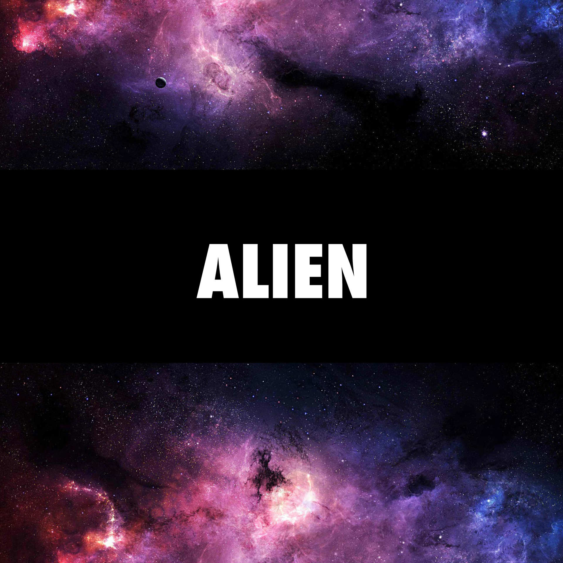 The word religion is written in white on a black background.