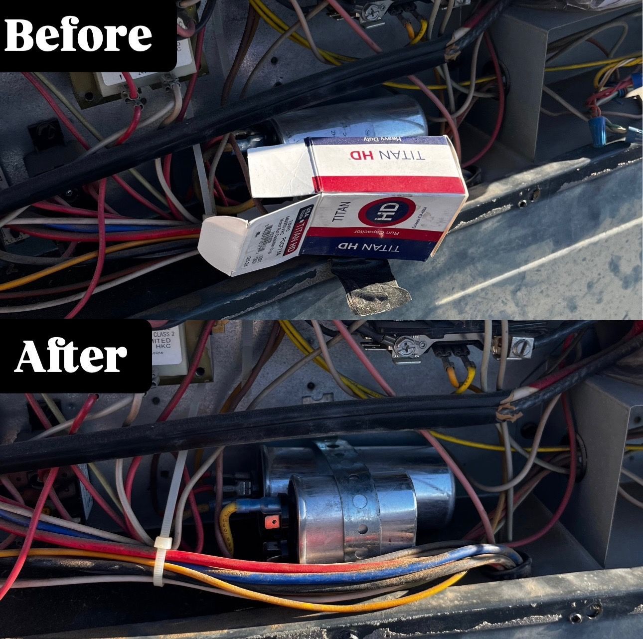 A before and after picture of a box of cigarettes