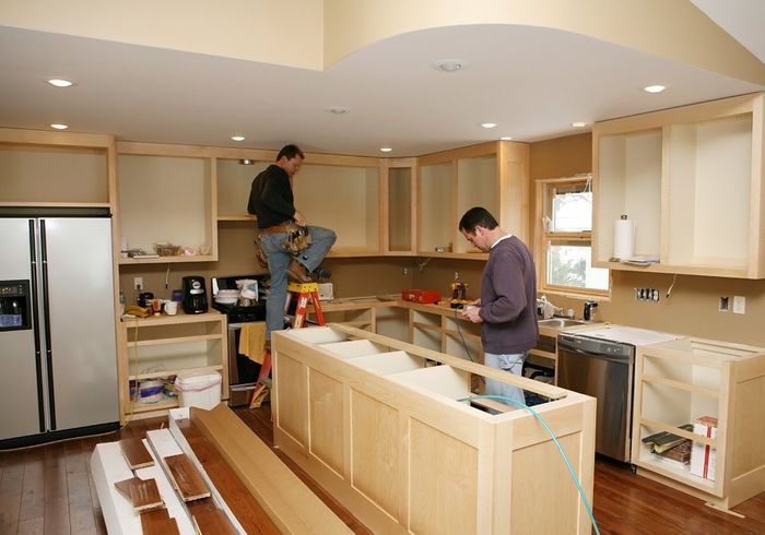 Worker Renovating Home Kitchen — Santa Ana, CA — A Dan The Handyman