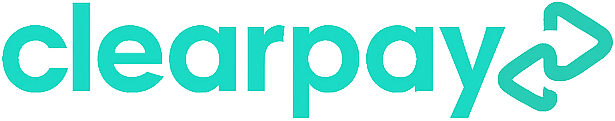 The ClearPay logo in turquoise with a double arrow symbol to the right.