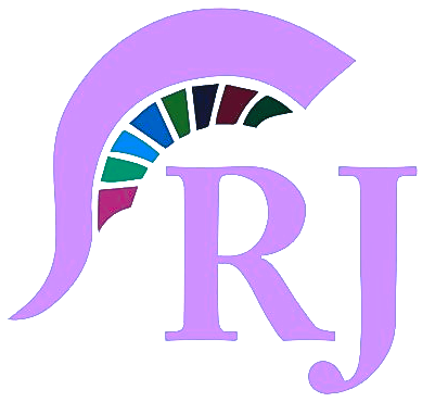 A lavender helmet with colored panels, overlaid with the letters 