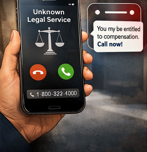 A left hand holds up a cell phone receiving a phone call from