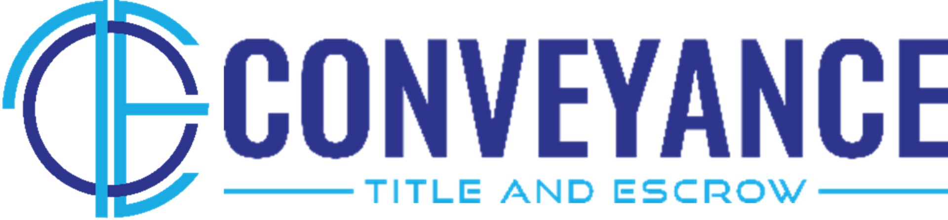 The conveyance title and escrow logo is blue and white.