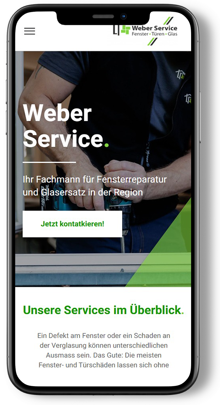 Referenzprojekt Webseite Weberservice.ch Mobile