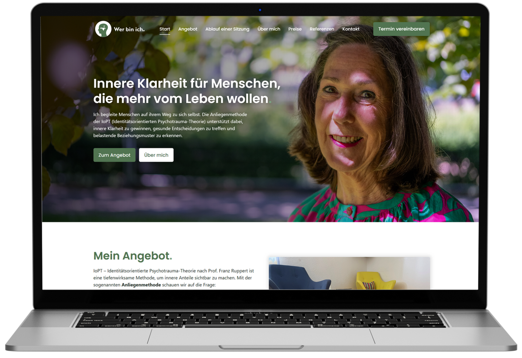 Referenzprojekt Webseite wer-bin-ich.ch Desktop