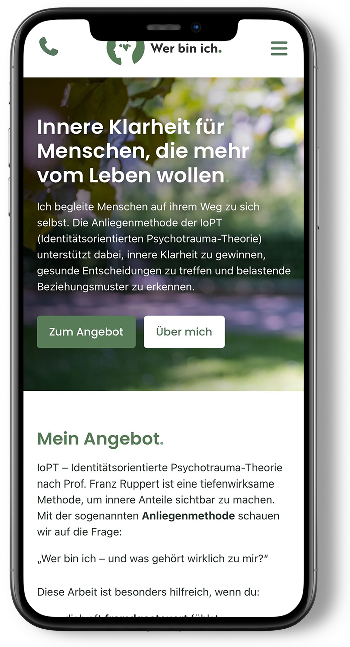 Referenzprojekt Webseite wer-bin-ich.ch Mobile