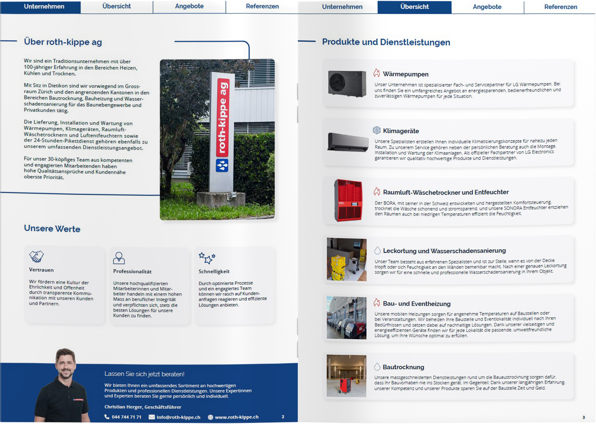 Referenzprojekt Unternehmensbroschüre roth-kippe ag