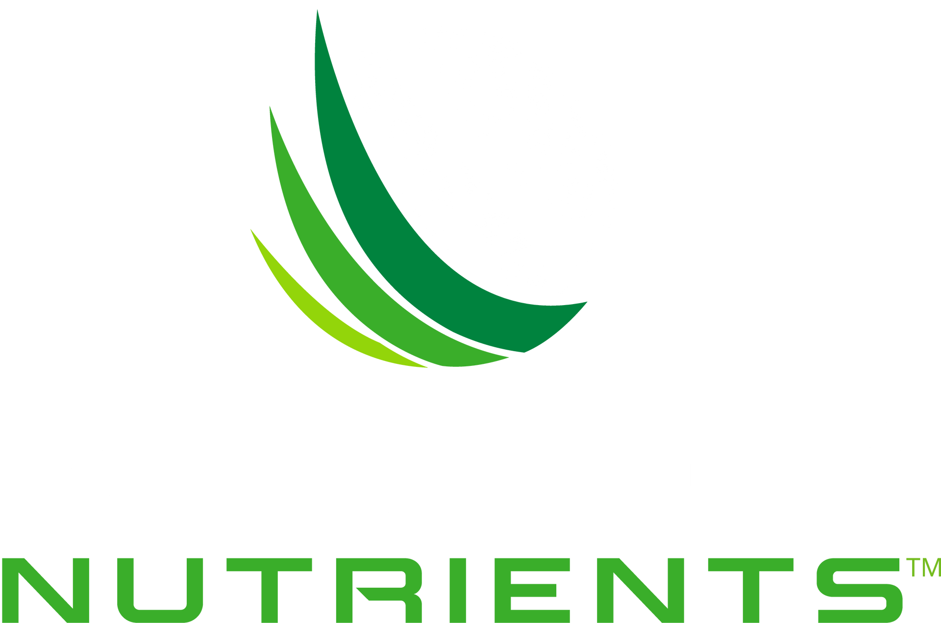 Allied nutrients logo featuring a gradient interwoven globe with 3 blades of grass extending from the left side. The words allied nutrients are below in white and green