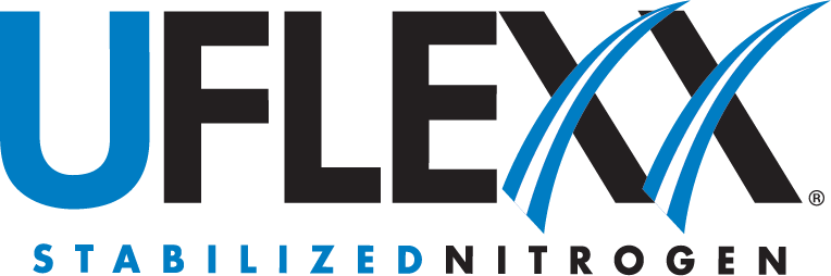the logo for uflexx stabilized nitrogen is blue and black