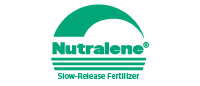 The logo for nutralene slow release fertilizer is green and white.