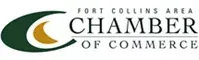 Fort Collins Area Chamber of Commerce logo with green and gold crescent on white background