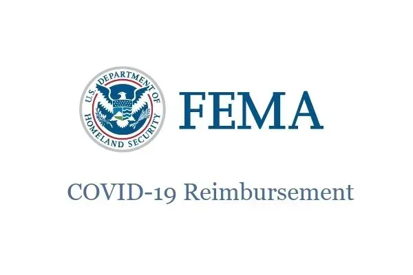 FEMA logo with “COVID-19 Reimbursement” text on a white background