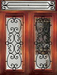 Iron Grill Glass | Doors with Transom