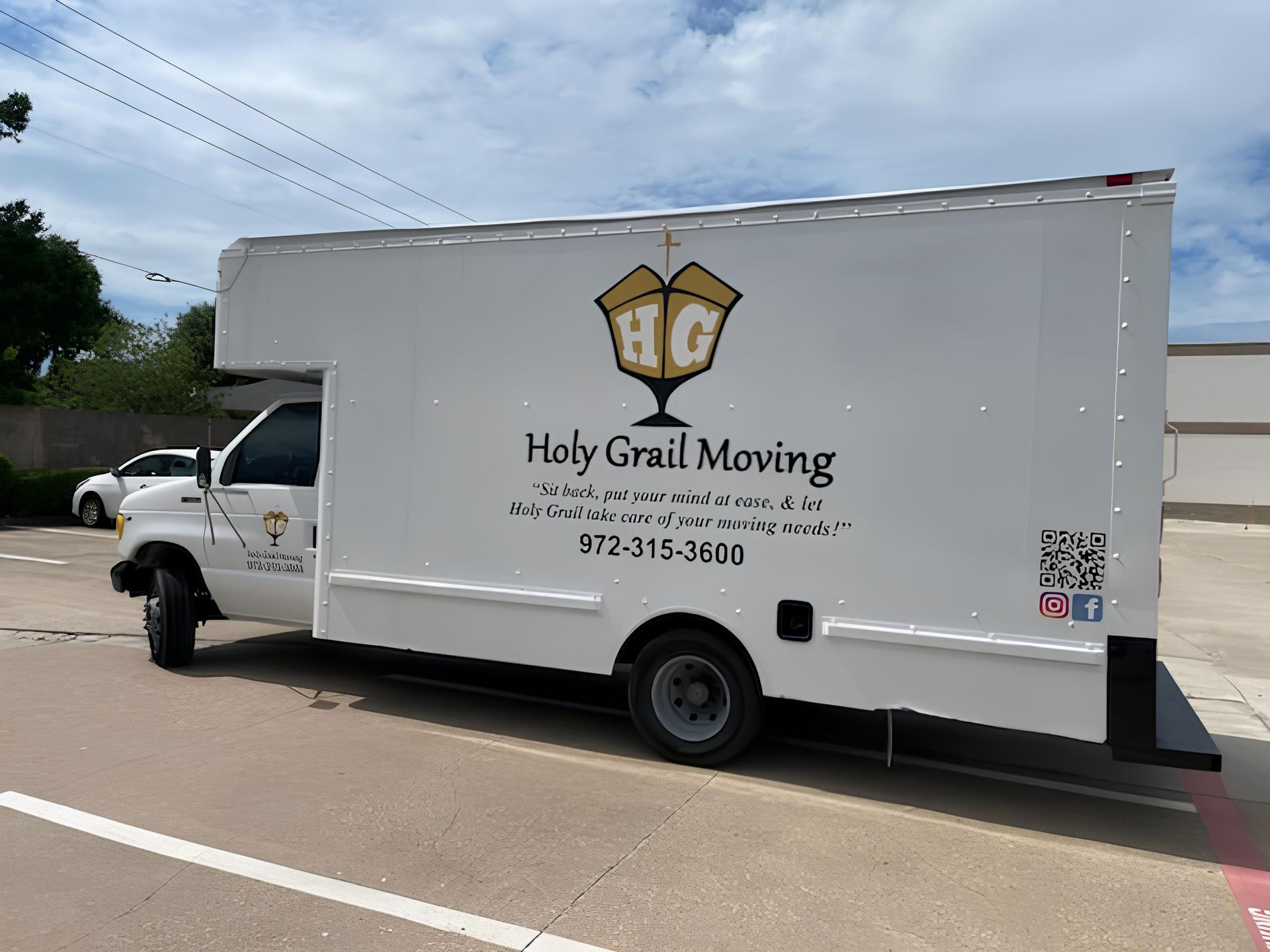 White moving truck with 