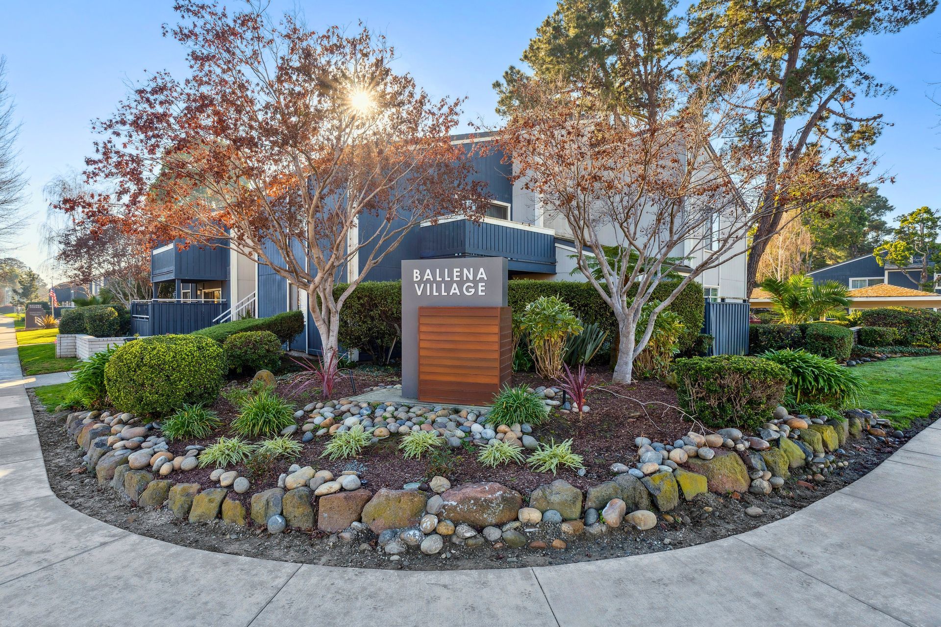 Corner monument sign at Ballena Village