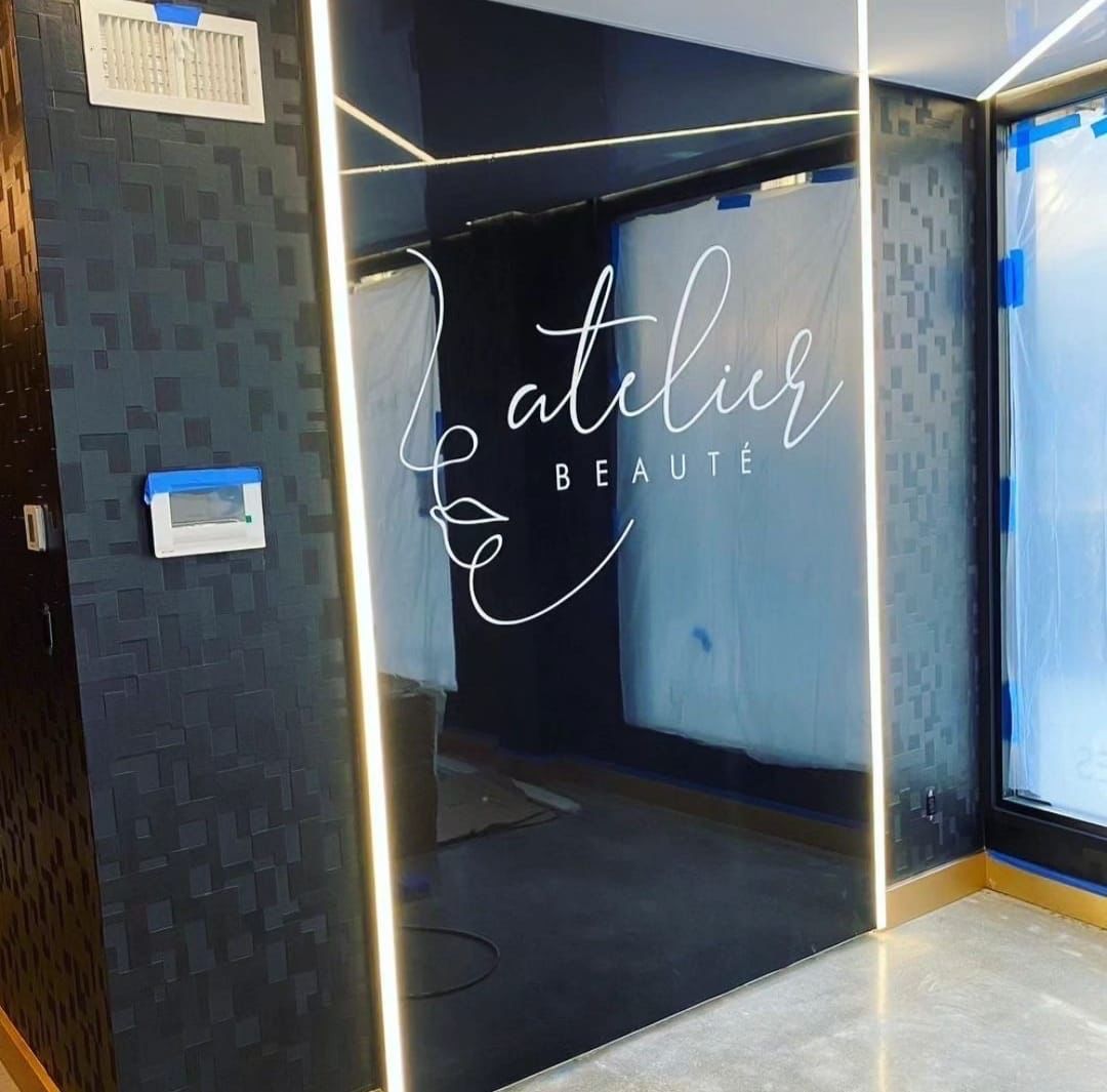 Black mirrored wall with