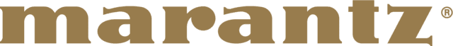 The word marantz is written in brown letters on a white background.