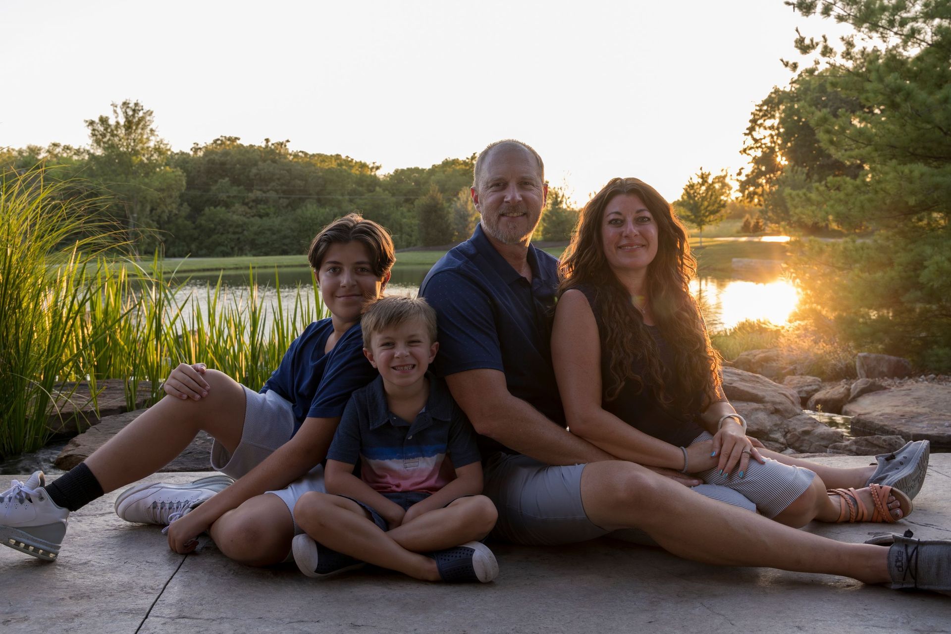 Family Beside the Lake