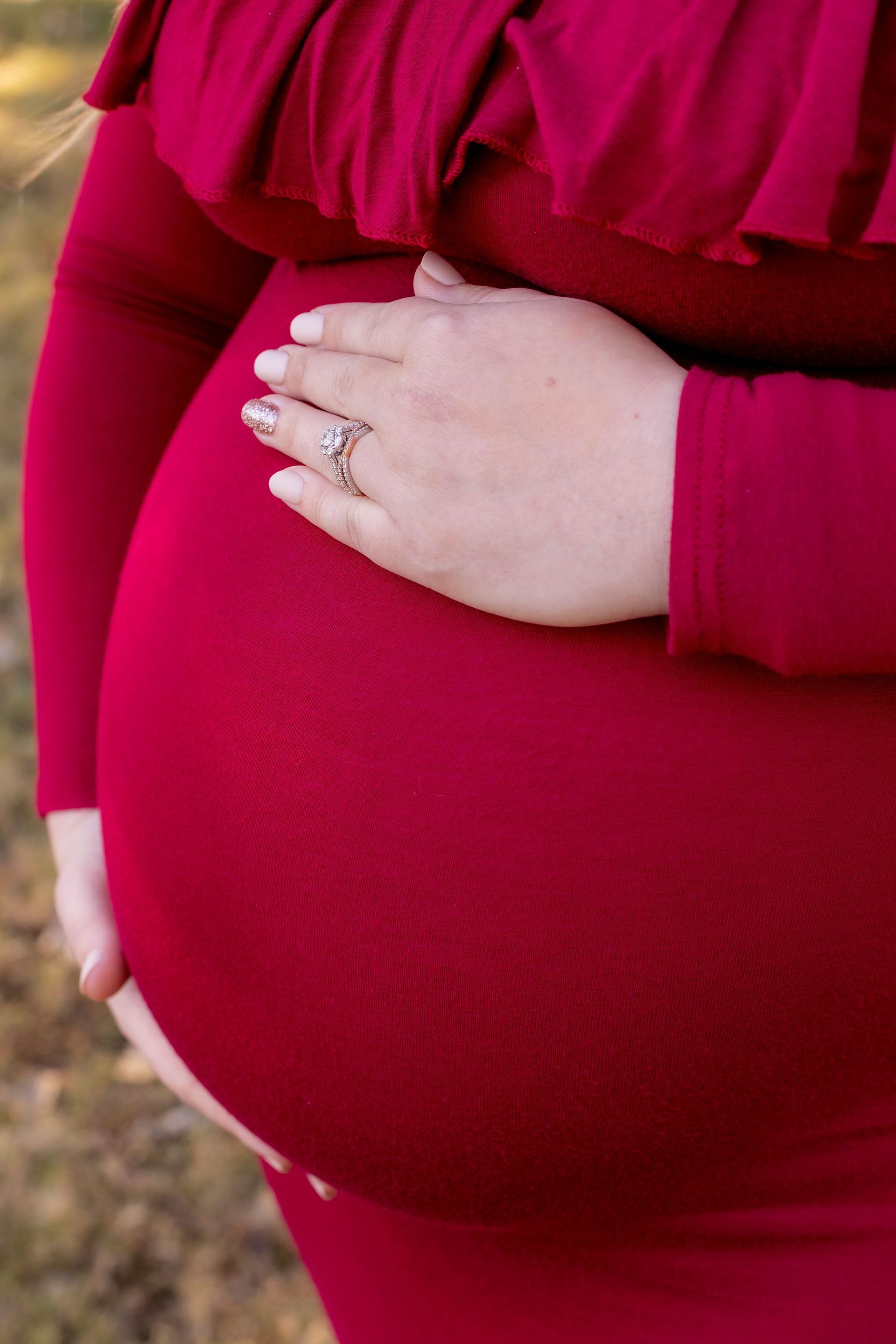 Pregnant Woman Caressing Her Baby Bump