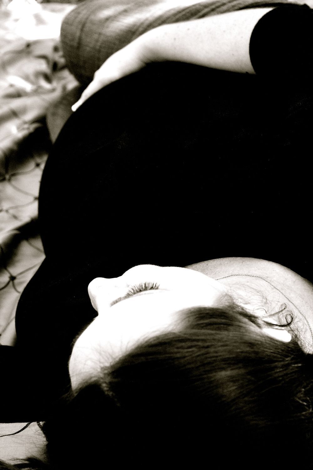 Pregnant Woman in Black and White