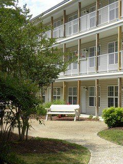 The Commons at Greenwood Courtyard with Bench