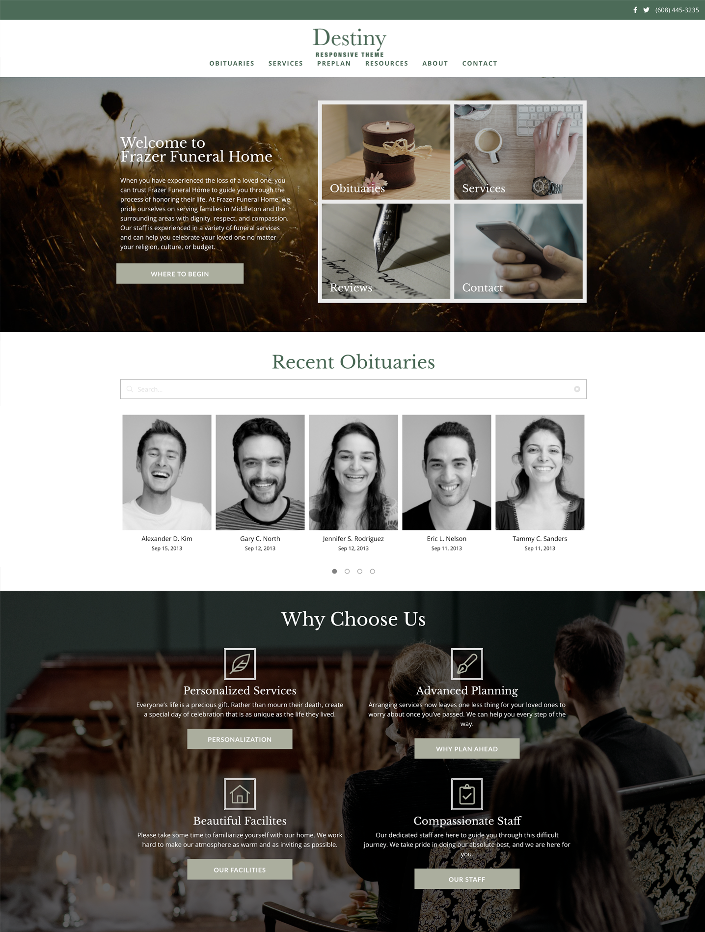 A screenshot of a website showing a group of people sitting on a couch.