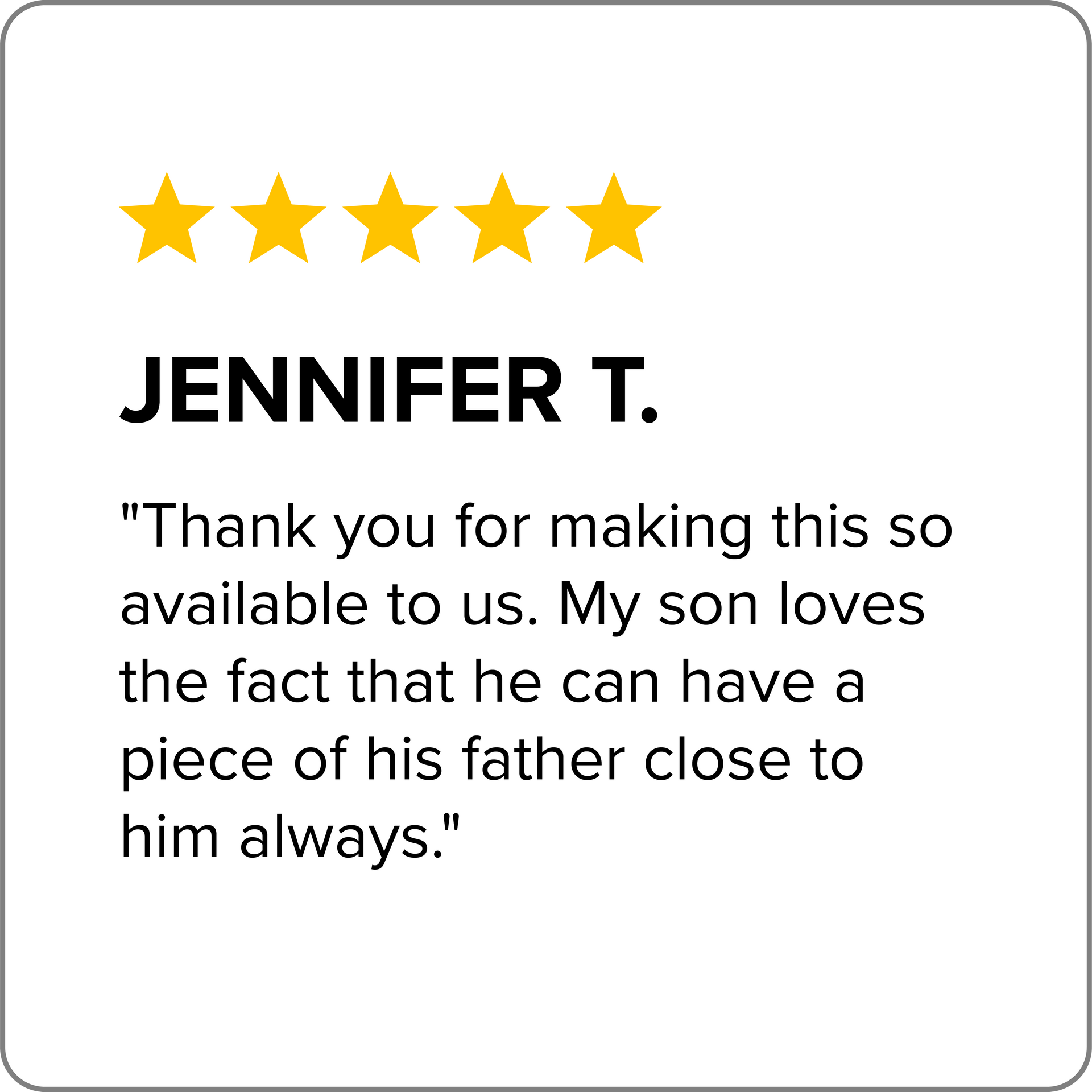 A review from jennifer t. thank you for making this so available to us.