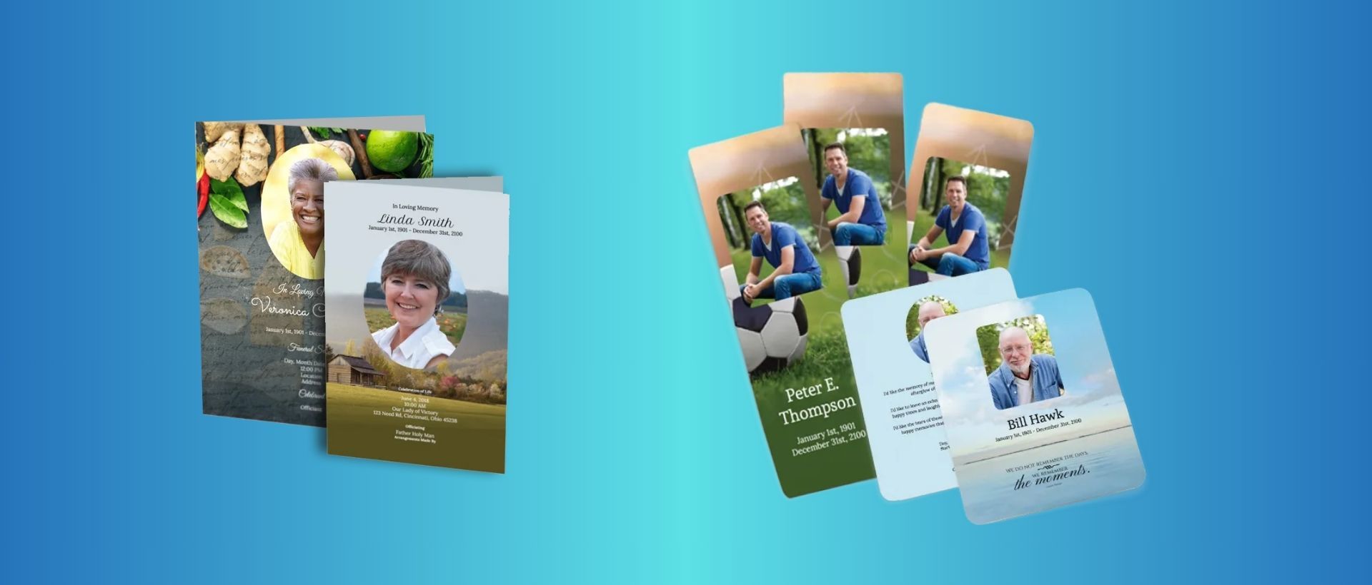 Printed memorial keepsakes