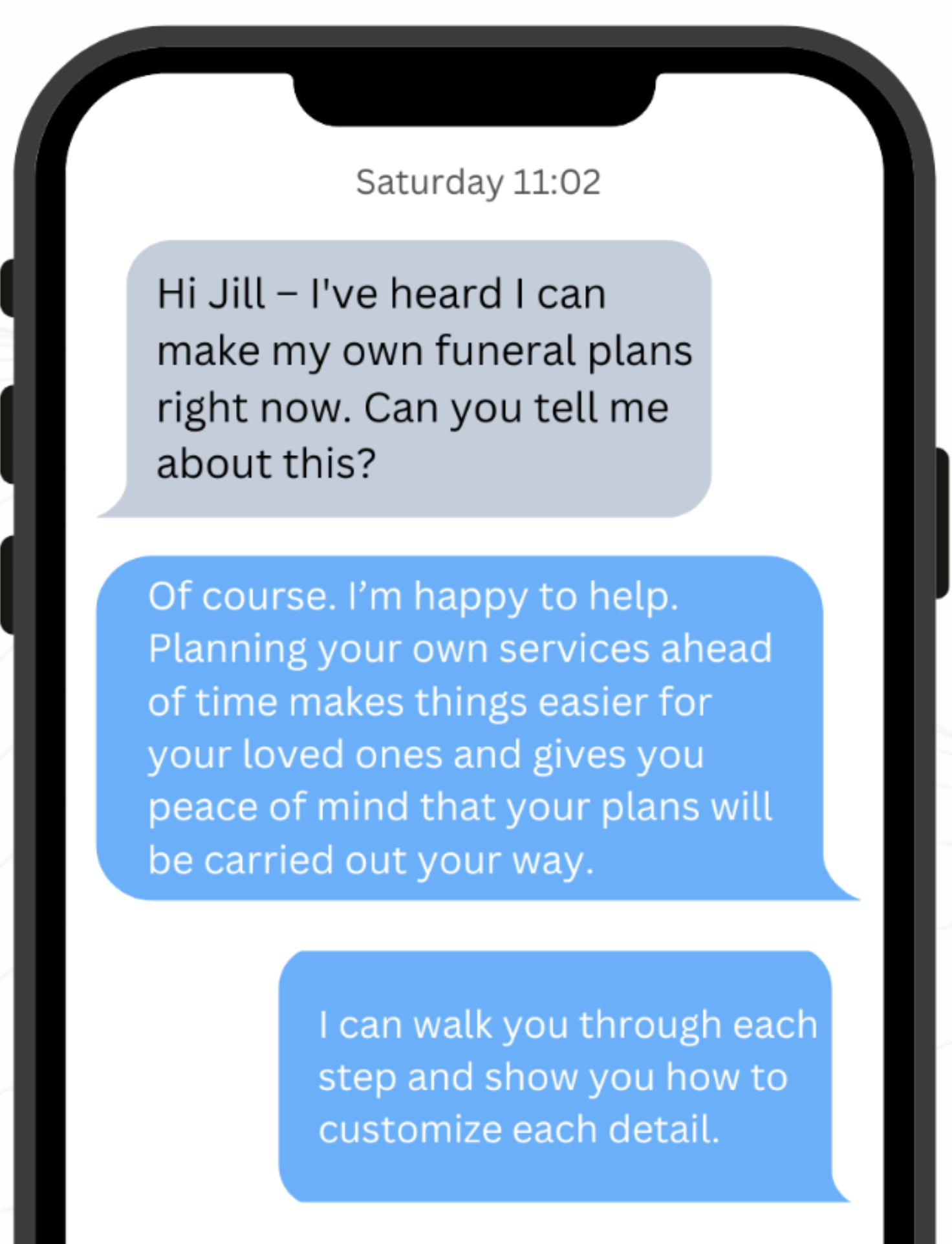 A cell phone with a text message on it.