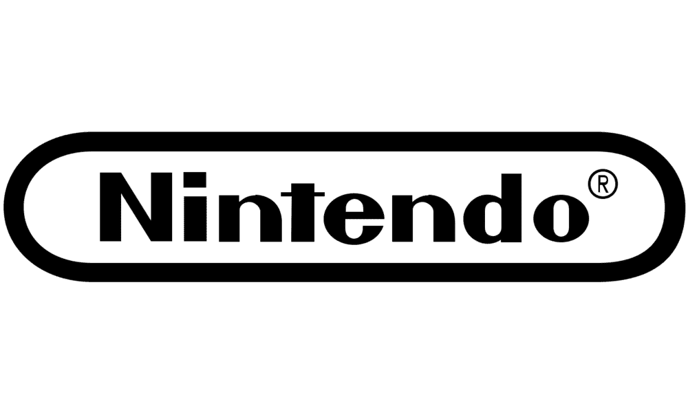 The Nintendo logo: white word 