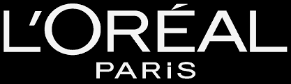 L'Oréal Paris logo in white text on a black background.