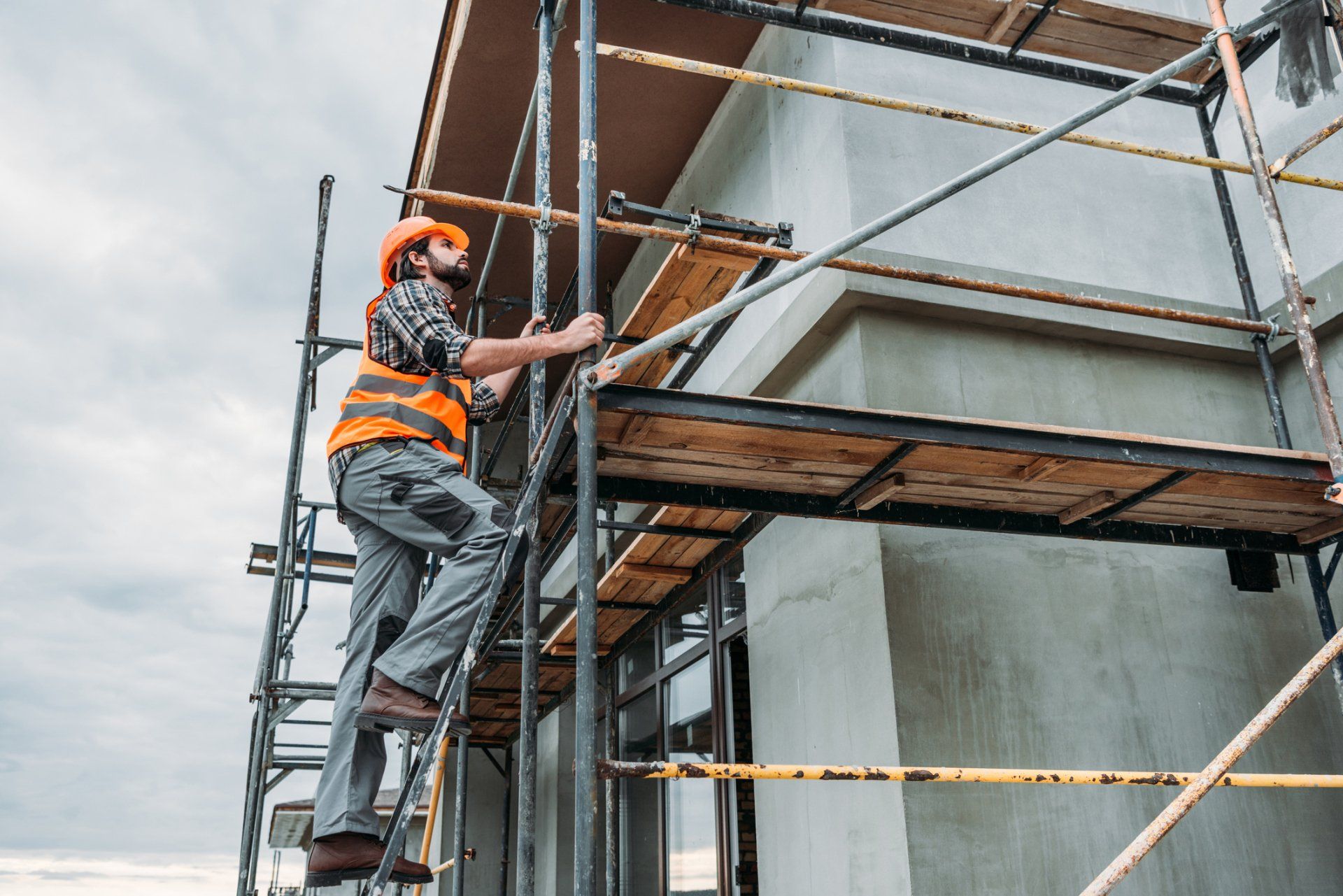 Construction Worker Going Down