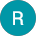 A teal circle with a white 